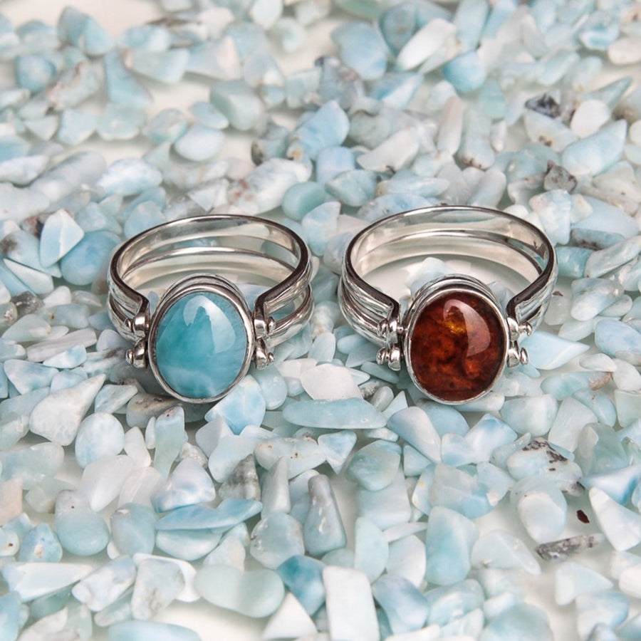 Larimar Happy Hour Ring | Shop Larimar Amber Reversible Jewelry – The ...