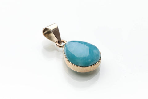 larimar jewelry set in gold