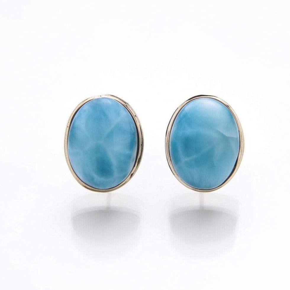 Larimar 14k Gold Earrings Haily The Larimar Shop