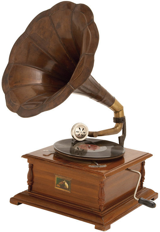 Benzara 05669 Wood Metal Gramophone To Match Passion For Music
