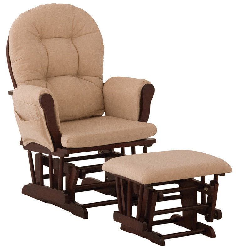 Storkcraft 06550-419 Hoop Glider/ottoman-espresso W/ Beige Micro