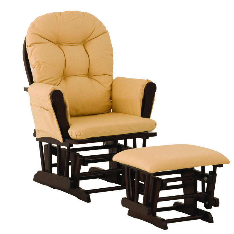 Storkcraft 06550-659 Hoop Glider & Ottoman-espresso W/ Yellow Cushions