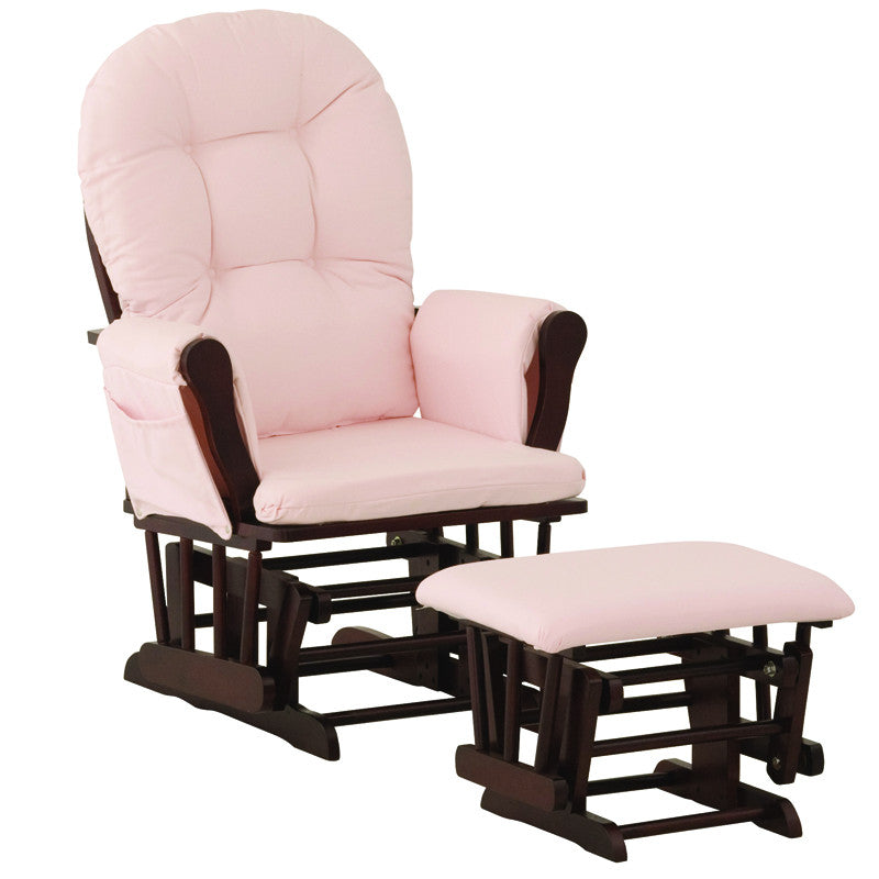 Storkcraft 06550-664 Hoop Glider & Ottoman-cherry W/ Pink Cushions