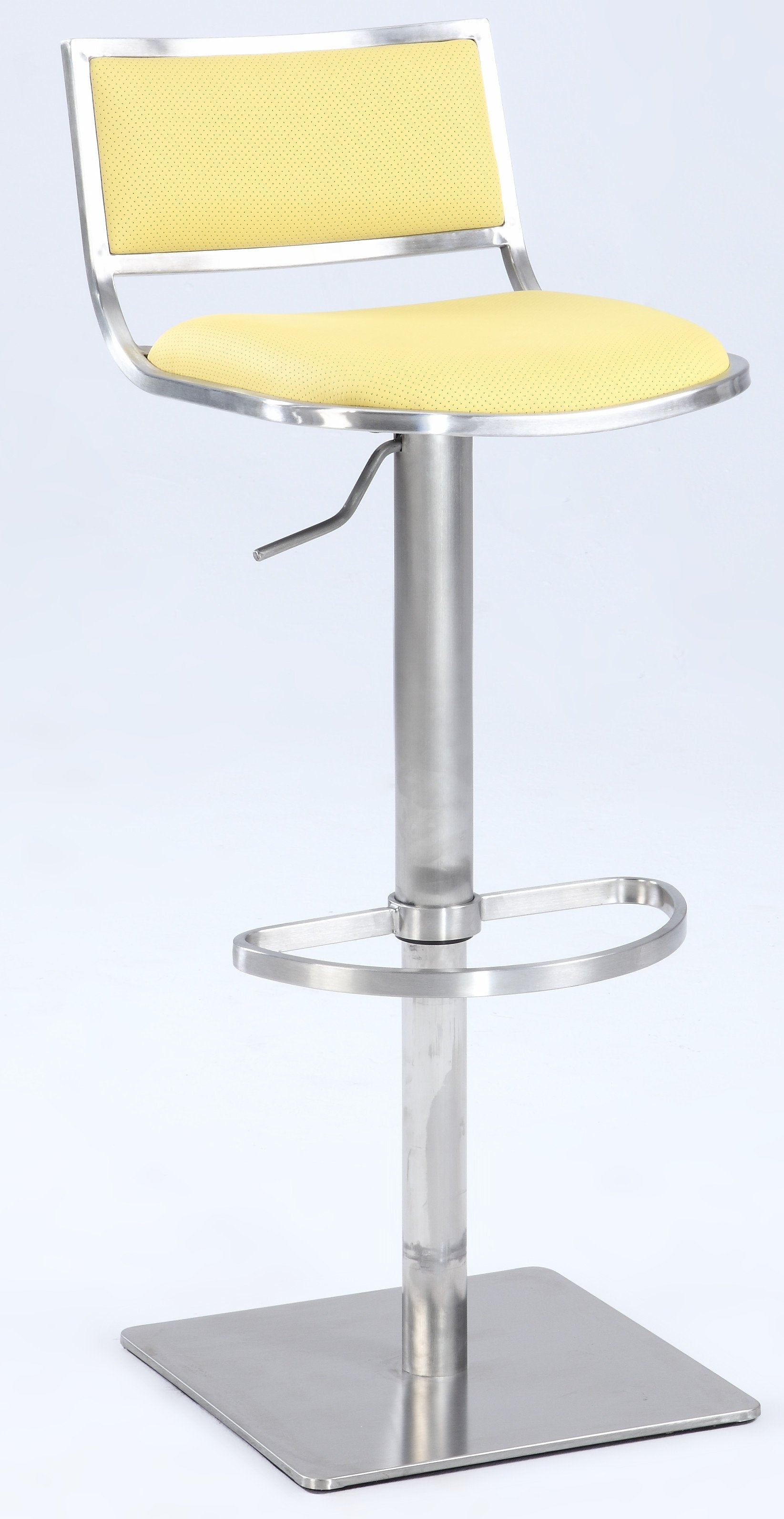 Chintaly 0895-as-ylw Open Back Contemporary Pneumatic Stool