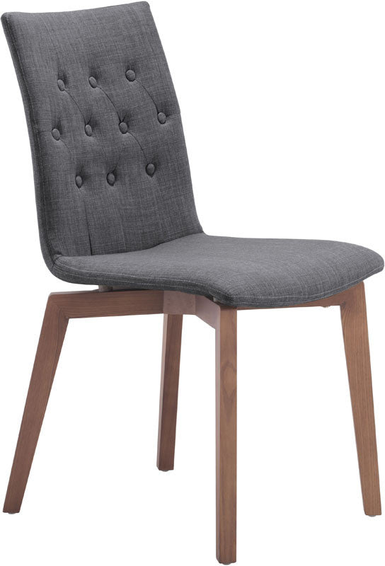 Zuo Modern 100071 Orebro Dining Chair Color Graphite Solid Wood Finish - Set Of 2