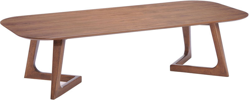 Zuo Modern 100097 Park West Coffee Table Color Walnut Rubberwood Finish