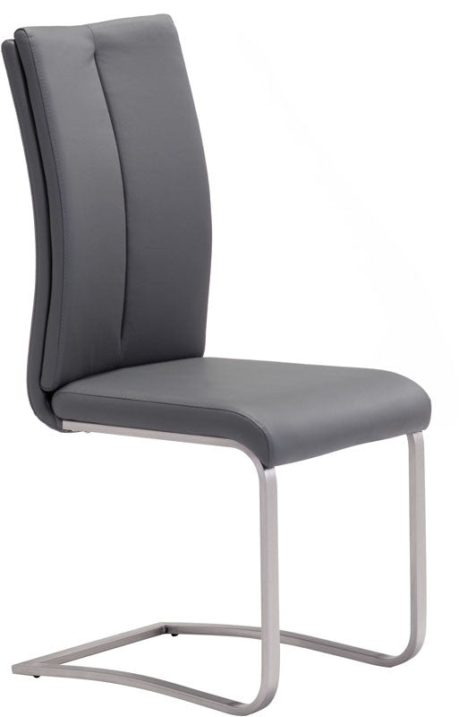 Zuo Modern 100138 Rosemont Dining Chair Color Gray Chromed Steel Finish - Set Of 2