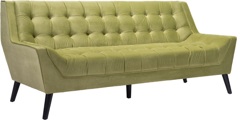 Zuo Modern 100216 Nantucket Sofa Color Green Velvet Toon Wood Finish