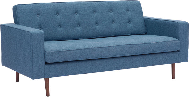 Zuo Modern 100220 Puget Sofa Color Blue Toon Wood Finish