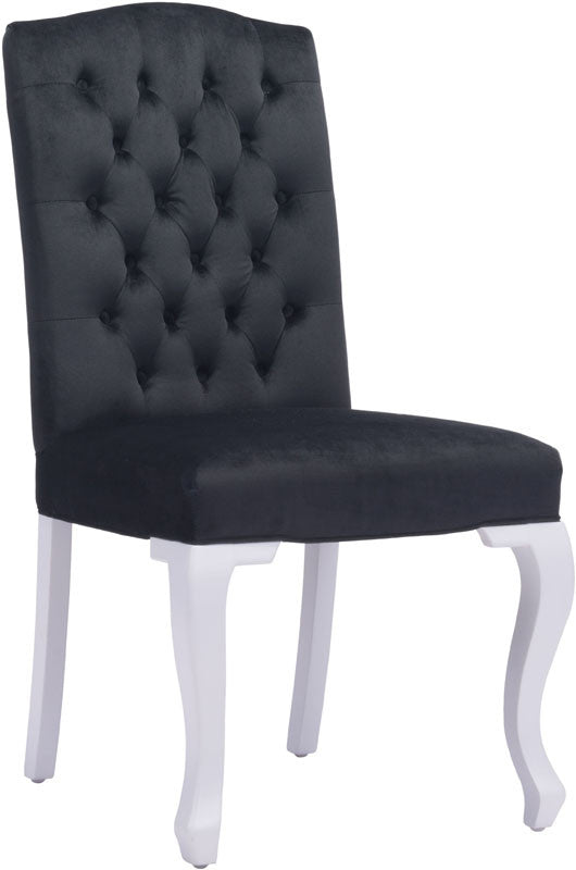 Zuo Modern 100226 Bourbon Dining Chair Color Black Velvet Birch Wood Finish - Set Of 2