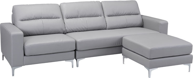 Zuo Modern 100232 Versa Sectional Color Gray Pvc, Wood, Steel Finish