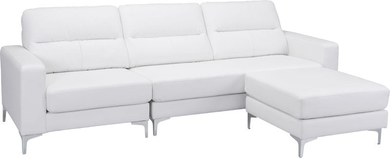 Zuo Modern 100233 Versa Sectional Color White Pvc, Wood, Steel Finish