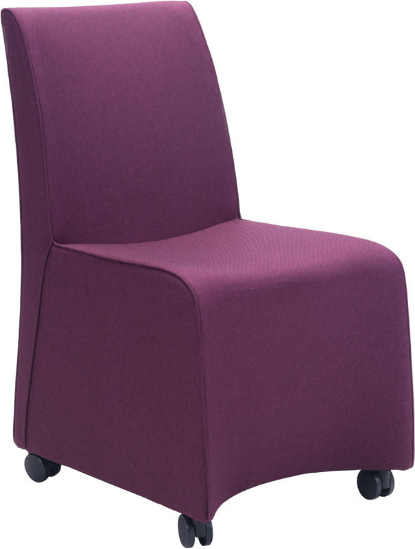 Zuo Modern 100267 Whittle Dining Chair Color Purple Powder Coated Metal Finish - Set Of 2