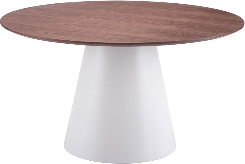 Zuo Modern 100271 Query Dining Table Color White & Walnut Painted Mdf Finish