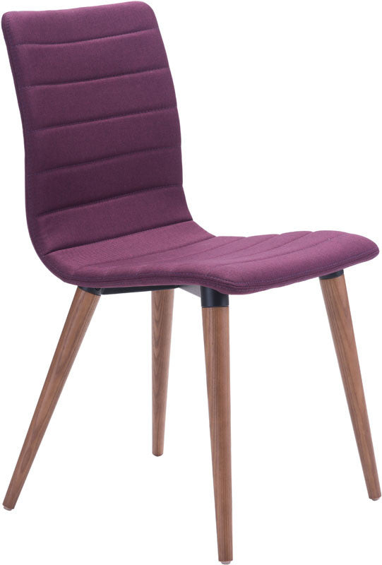 Zuo Modern 100275 Jericho Dining Chair Color Purple Powder Coated Metal, Solid Wood Finish - Set Of 2
