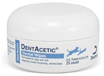 Dechra 10715 Dentacetic Dental Wipes, 25 Count