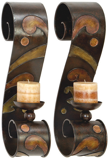Benzara 13270 Metal Candle Sconce Pair A Remarkable Gift For Specials