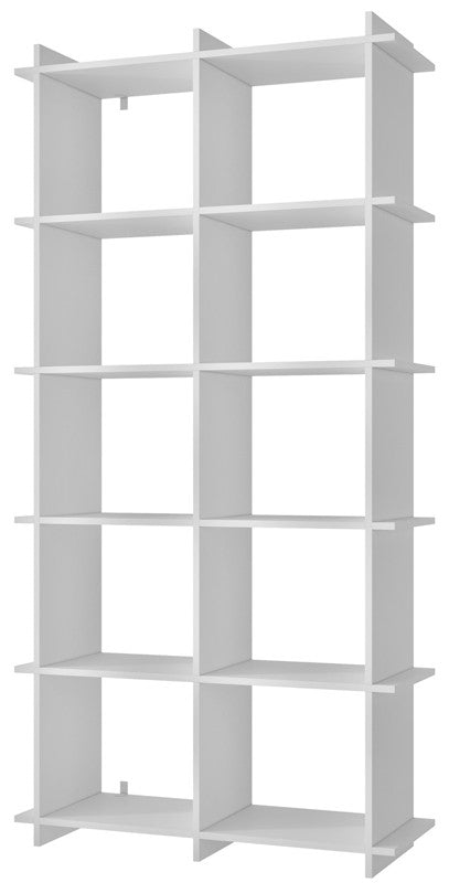 Accentuations By Manhattan Comfort Convenient Gisborne Bookcase 1.0 With 10- Shelves In White