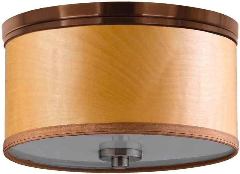 Woodbridge Lighting 15830stn-sv1150b Hudson Veneer Shade Flush Mount