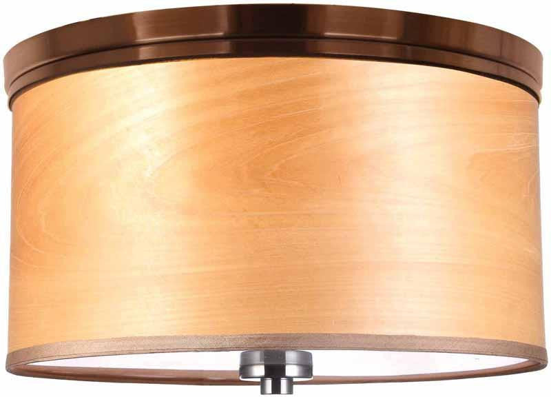 Woodbridge Lighting 15830stn-sv1150n Hudson Veneer Shade Flush Mount