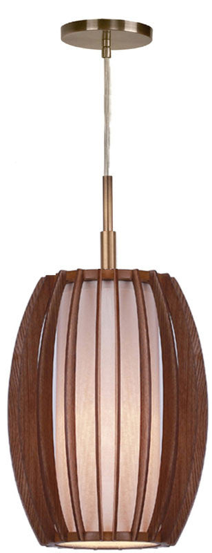 Woodbridge Lighting 16023brb Fins Wood 1-light Mini-pendant