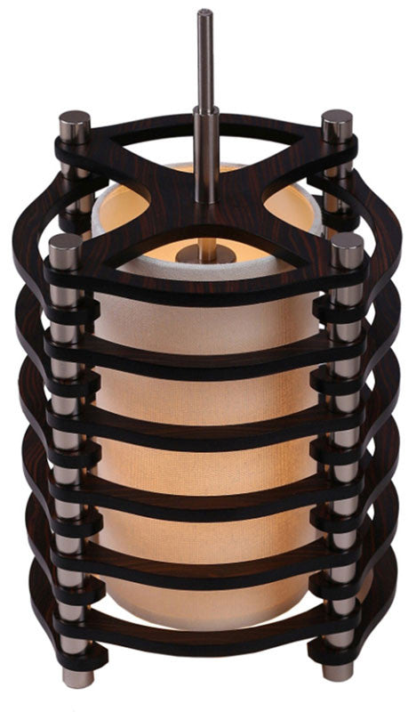 Woodbridge Lighting 16023stn Steps Round Wood 1-light Mid-pendant