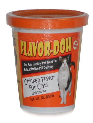 Flavortek 16675 Flavordoh Pilling Agent, Chicken Flavor For Cats, Orange 200 Grams