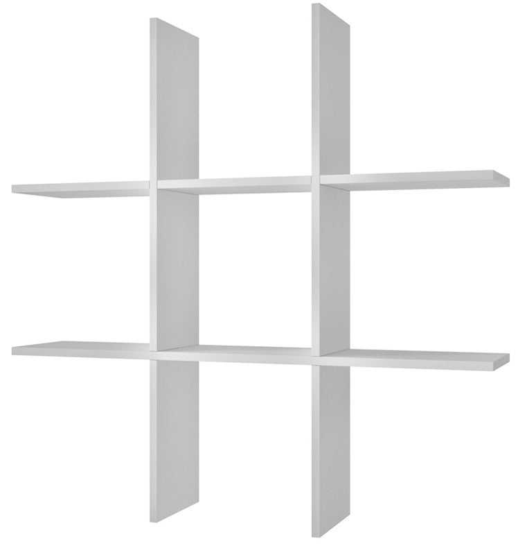 Accentuations By Manhattan Comfort Decorative Taranaki Tic- Tac Shelf With 6 Useful Shelves In White