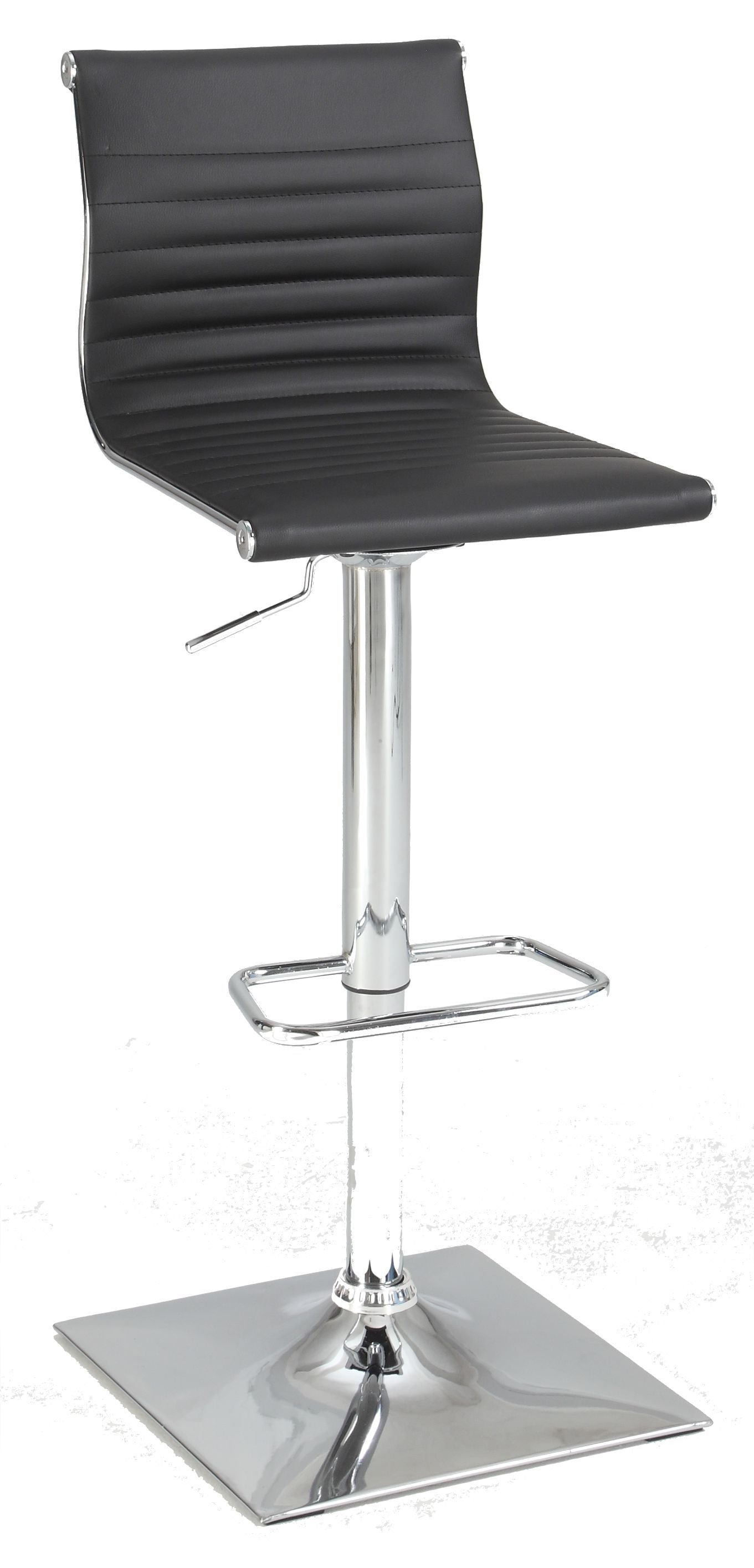 Chintaly 1830-as-blk Ribbed Back Adjustable Stool