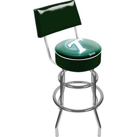 Tulane University Clc1100-tul Tulane University Padded Swivel Bar Stool With Back