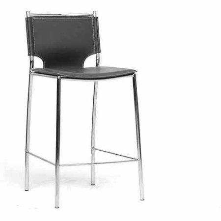 Wholesale Interiors Alc-1083a-65 Black Montclare Black Leather Modern Counter Stool - Set Of 2