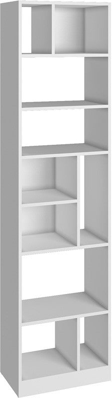 Accentuations By Manhattan Comfort Durable Valenca Bookcase 4.0 With 10- Shelves In White