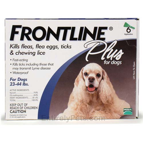 Frontline 23-44-6pk-ps Flea Control Plus For Dogs And Puppies 23-44 Lbs 6 Pack