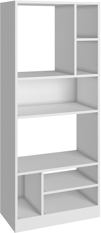 Accentuations By Manhattan Comfort Durable Valenca Bookcase 3.0 With 8- Shelves In White