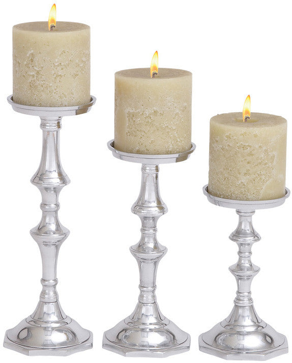 Bayden Hill Alum Candle Holder S/3 13", 11", 9"h