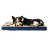 Furhaven Pet Products 32403085 Lg Faux Sheepskin / Suede Dlx Ortho Mat Navy