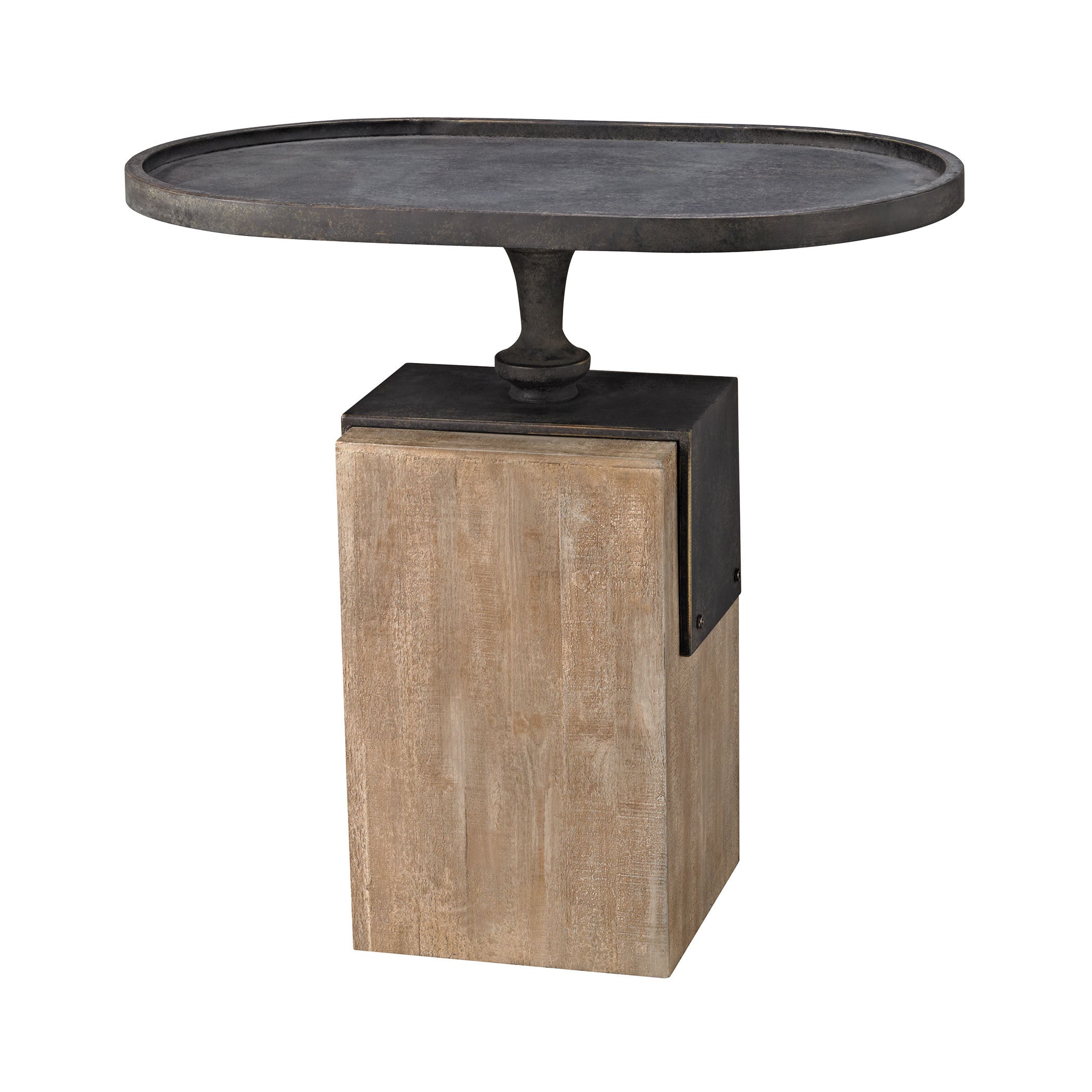 Guildmaster Gui-326-8724 Robard Collection Blackened Iron,natural Woodtone Finish Table