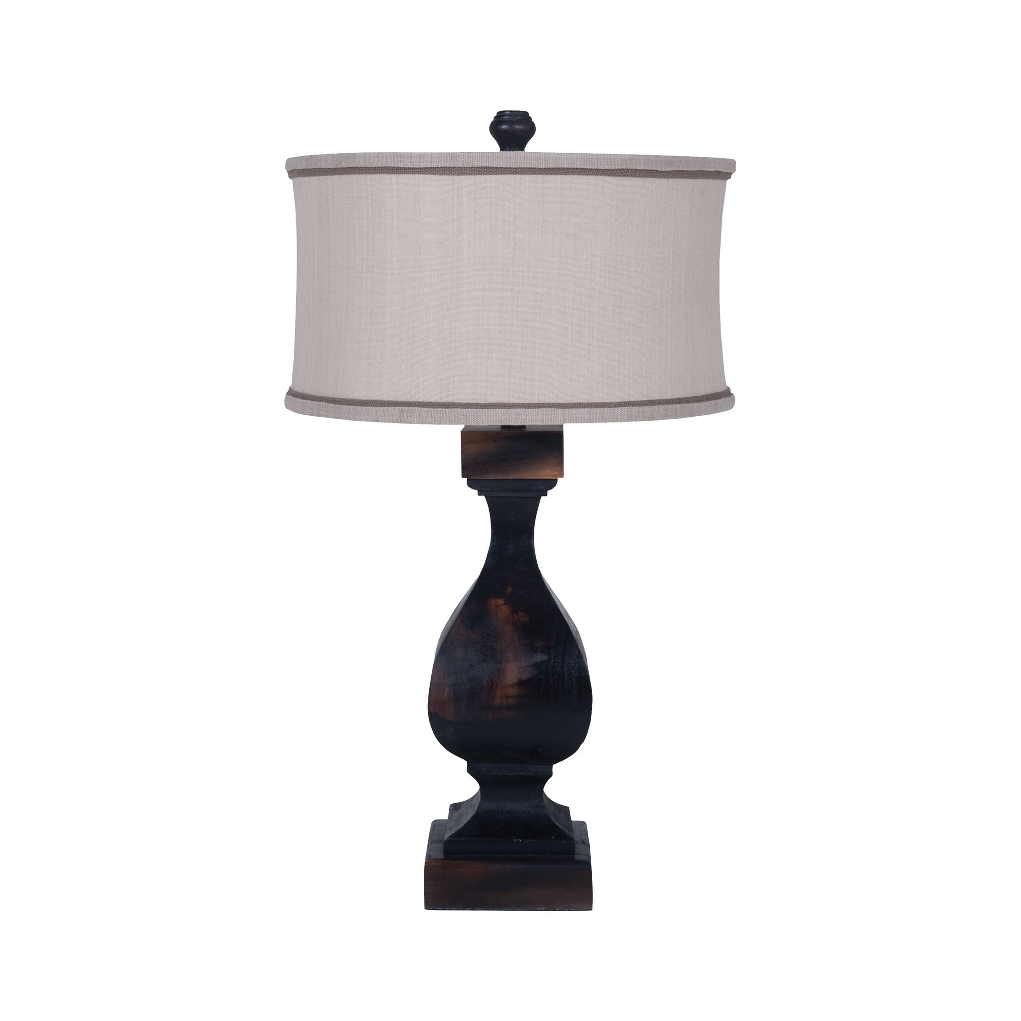 Guildmaster Gui-3516039 Carved Beacon Collection Ash Black Stain Finish Table Lamp