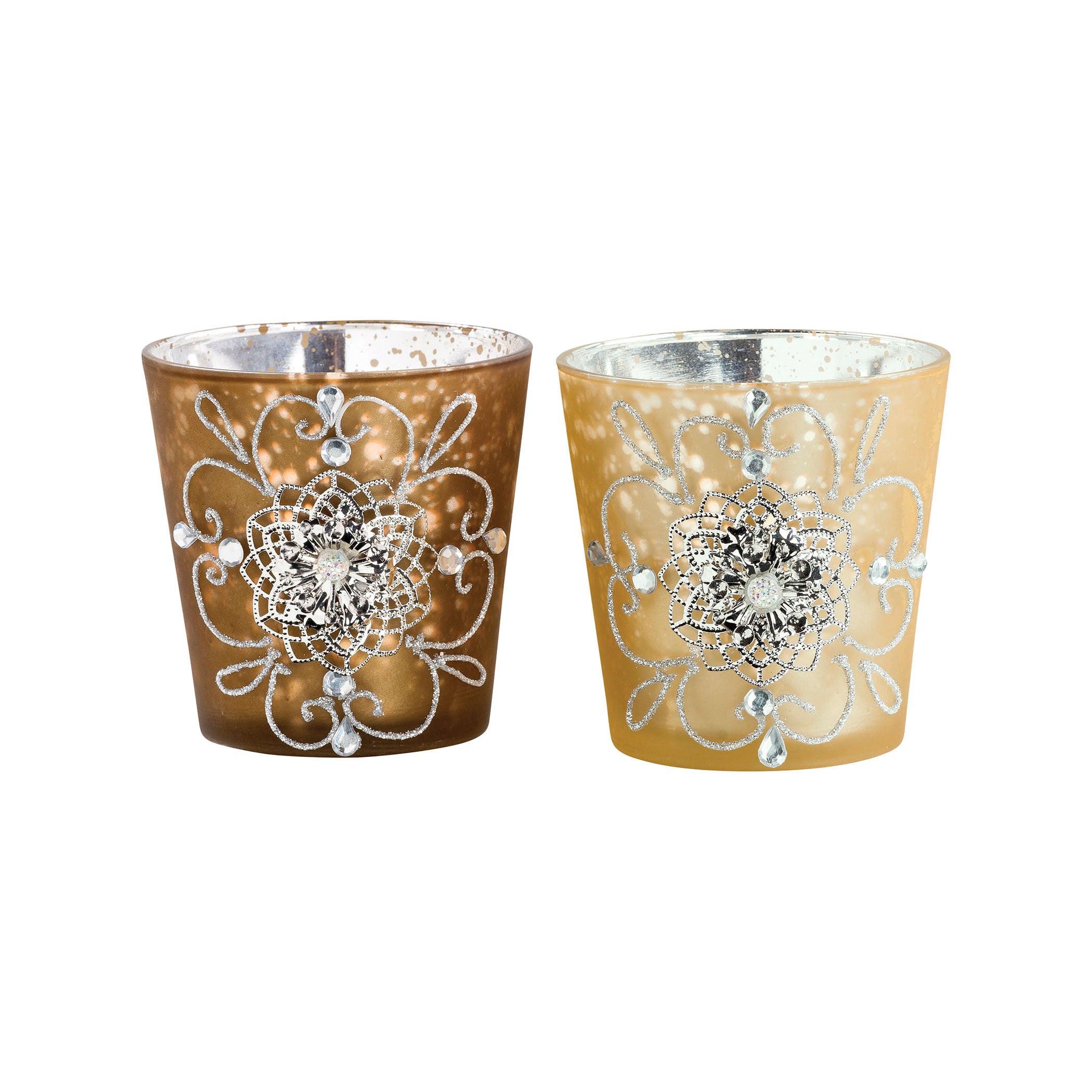 Pomeroy Pom-392689 Gilded Collection Chocolate,gold Finish Candle/candle Holder