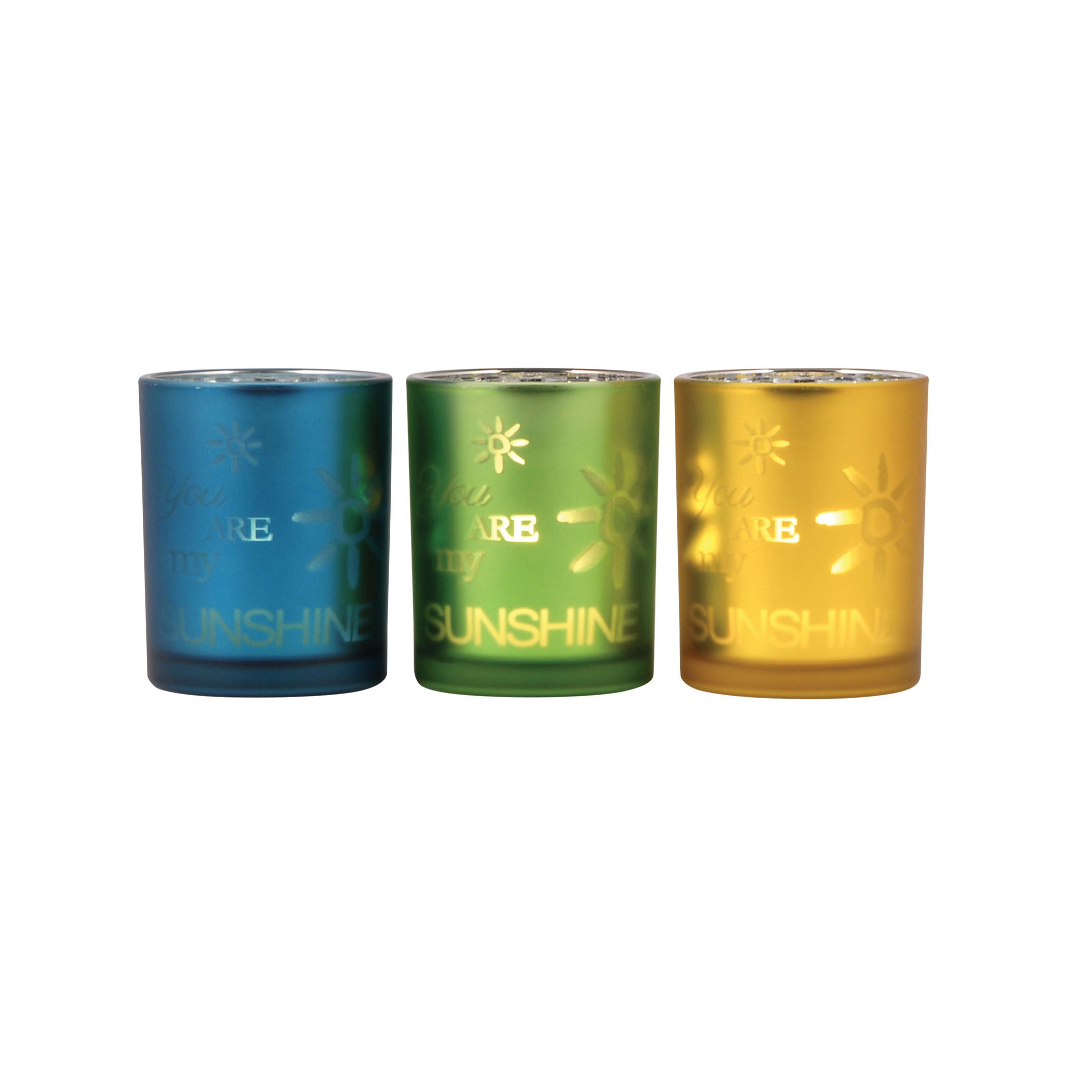Pomeroy Pom-393419 Sunshine Collection Frosted Antique Teal,yellow,green Finish Candle/candle Holder