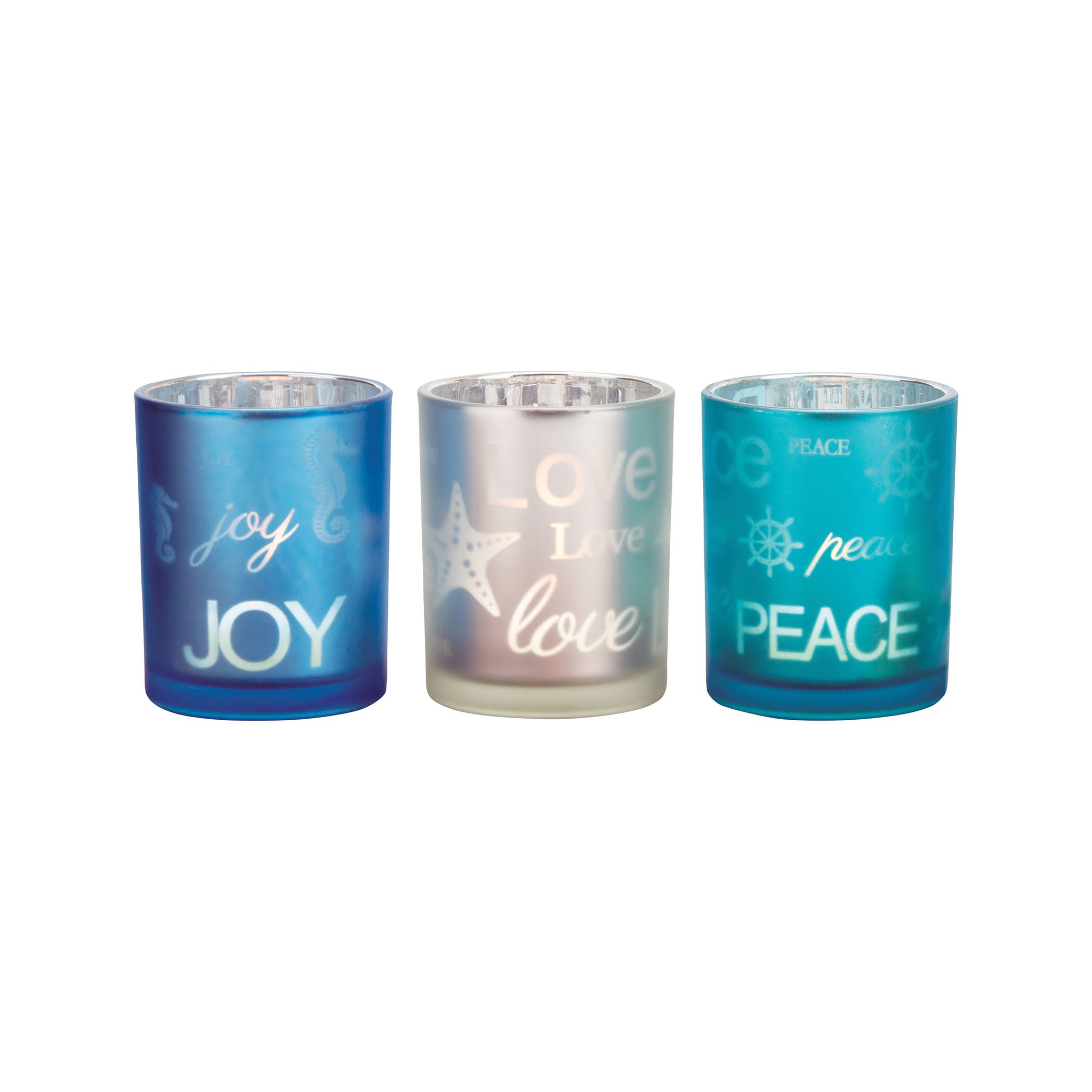 Pomeroy Pom-393426 Reflections Collection Frosted Antique Teal,silver,blue Finish Candle/candle Holder