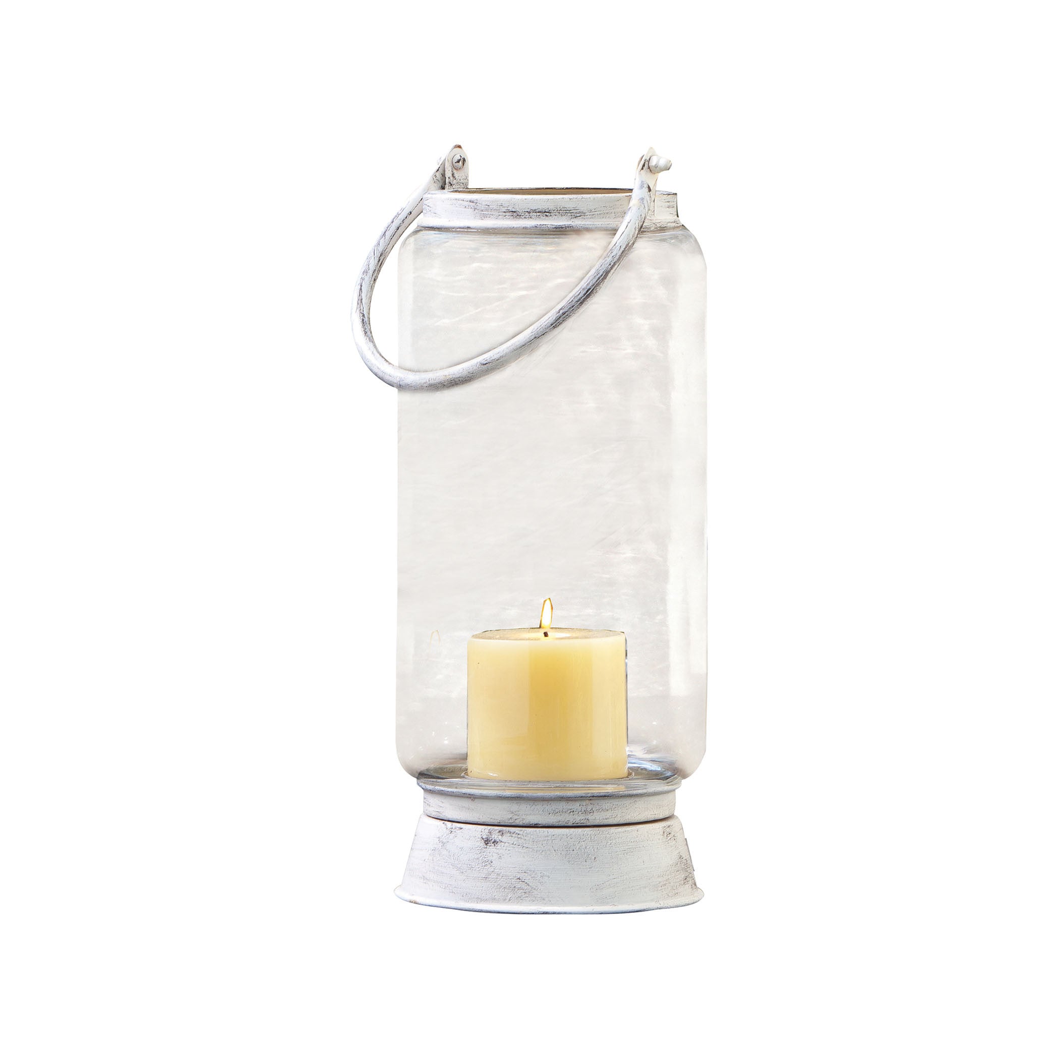 Pomeroy Pom-401350 Taos Collection Antique White,clear Finish Lantern