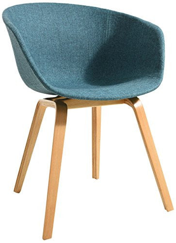 Mochi Furniture Mid Century Modern Accent Armchair With Wooden Legs - Navy (set Of 2)