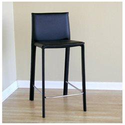 Wholesale Interiors Alc-1822a-65 Black Crawford Black Leather Counter Height Stool - Set Of 2