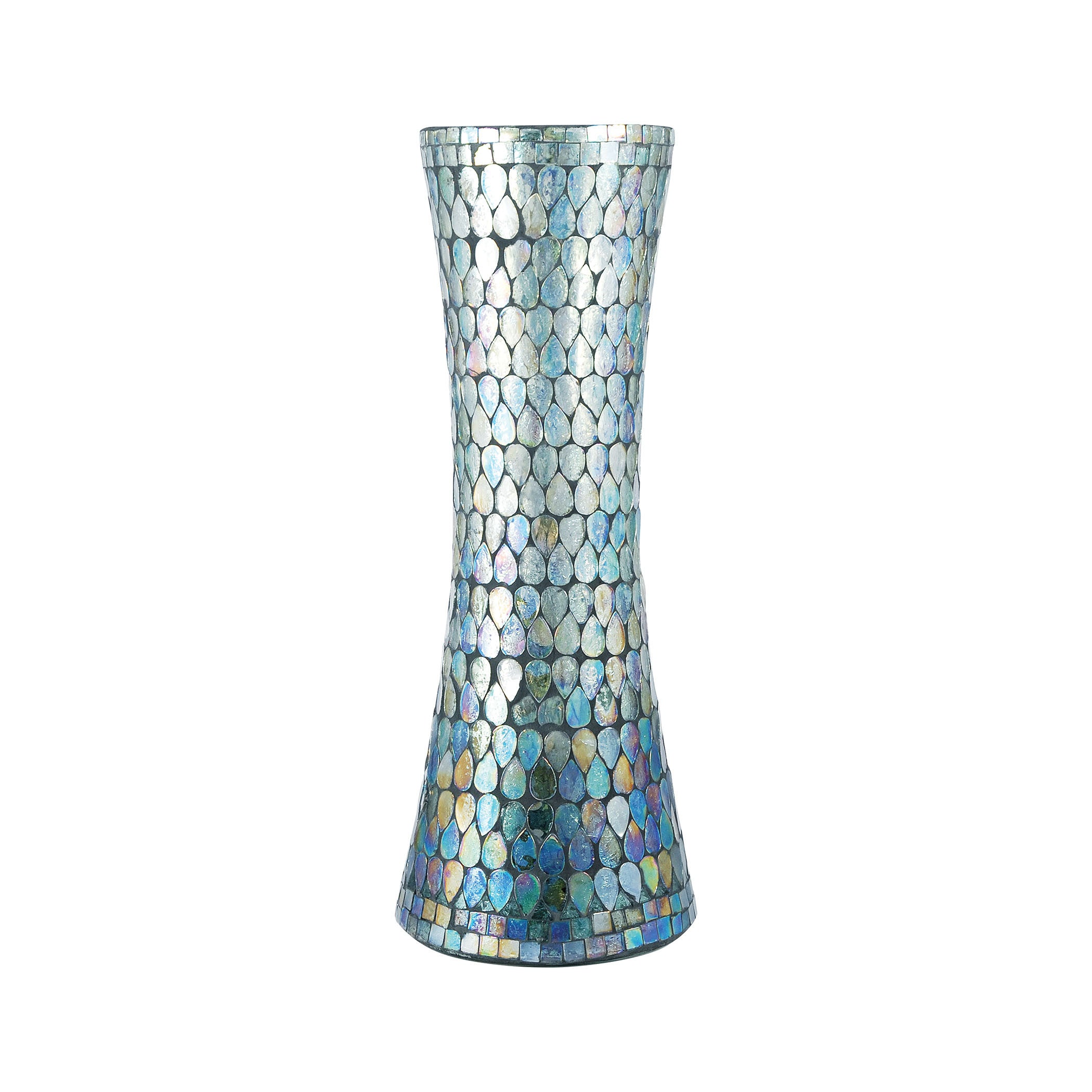 Pomeroy Pom-439438 Ambia Collection Aqua Shimmer Mosaic Finish Vase/urn