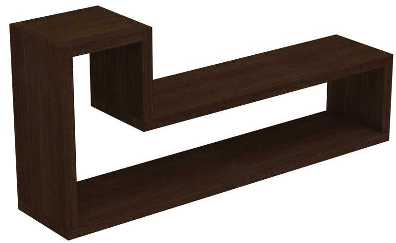 Accentuations By Manhattan Comfort Barabs Tetris "l" Shaped Floating Wall Mount In Tobacco