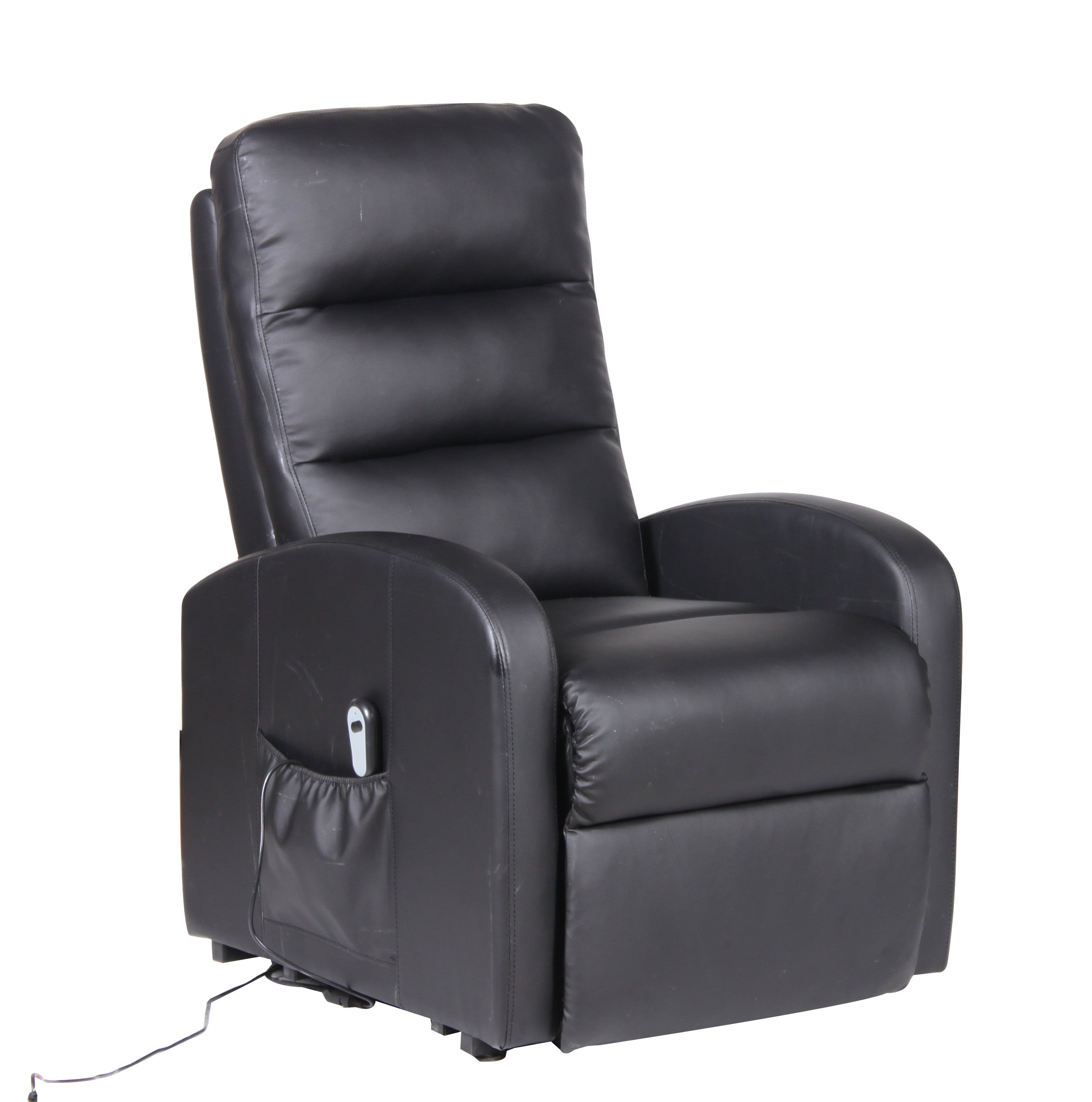 Chintaly 4766-chr-blk Adjustable Lift Recliner With Electric Motor W/ Remote