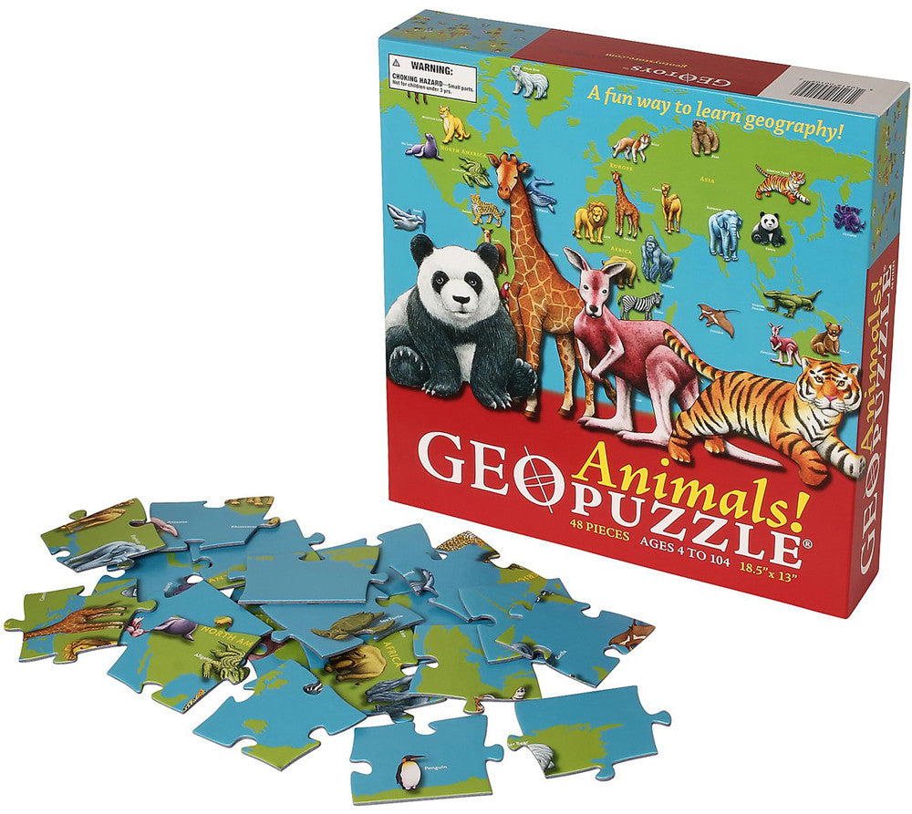 Geotoys Tgeo-08 Geopuzzle Animals Jigsaw Puzzle