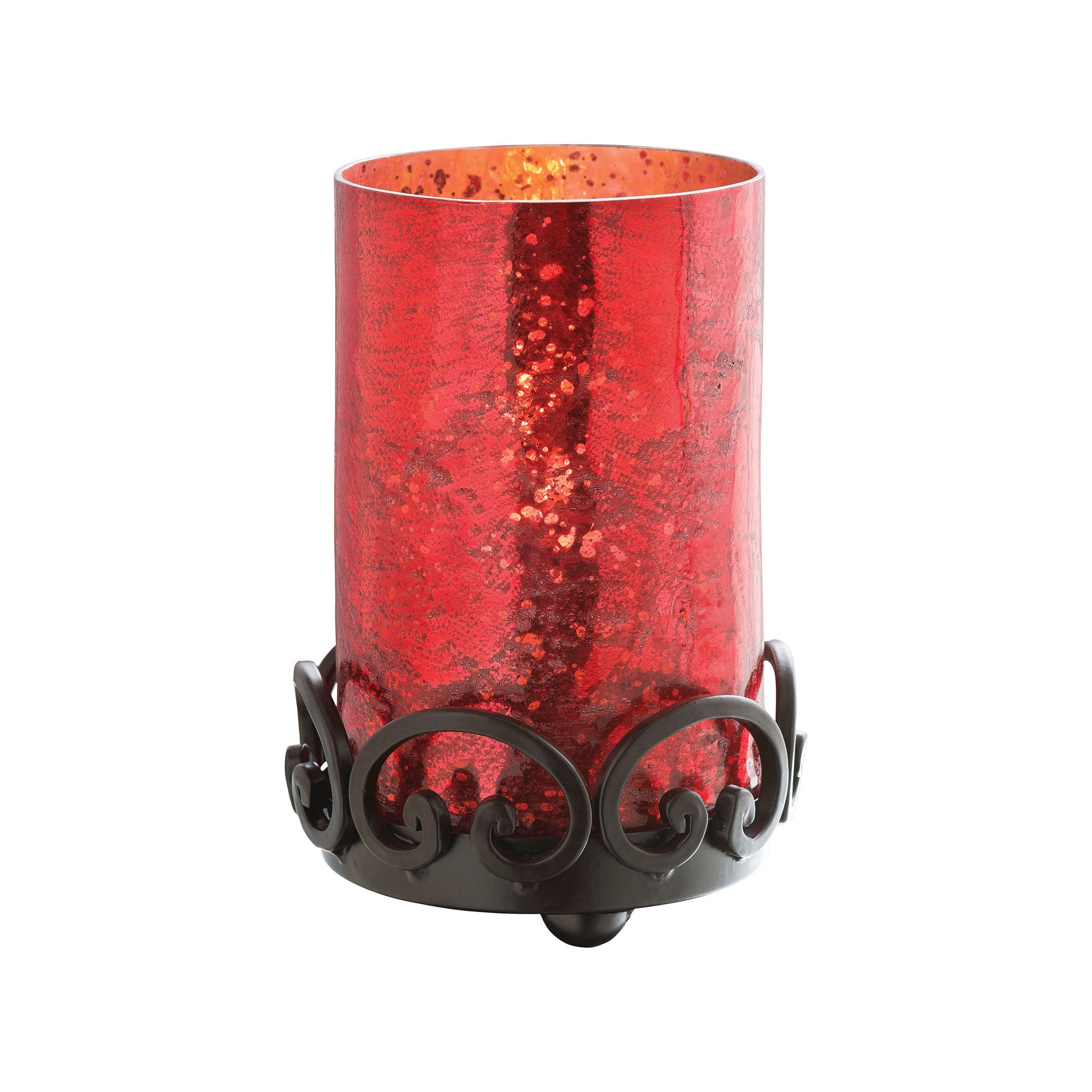 Pomeroy Pom-503610 Corona Collection Rustic,antique Red Artifact Finish Candle/candle Holder