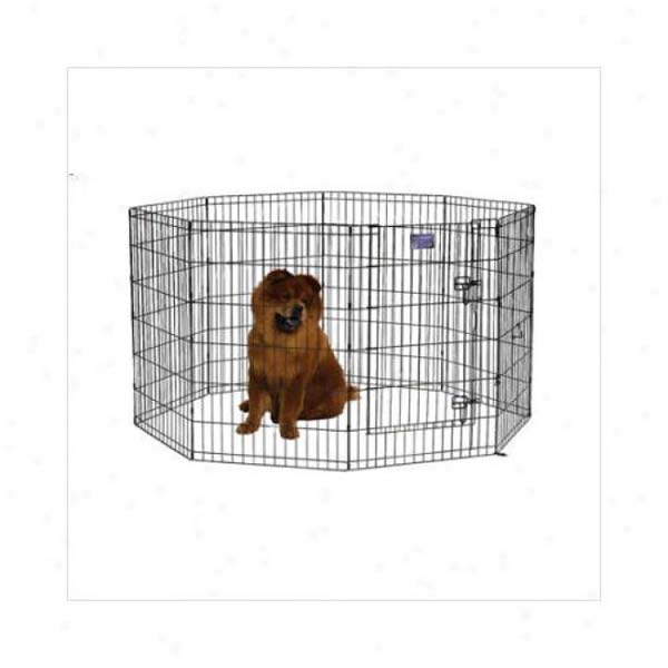 Midwest 554-36dr Black E-coat Pet Exercise Pen With Walk-thru Door 8 Panels